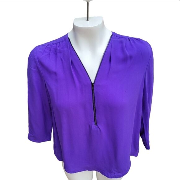 Theory purple silk blouse size P - Picture 9 of 10
